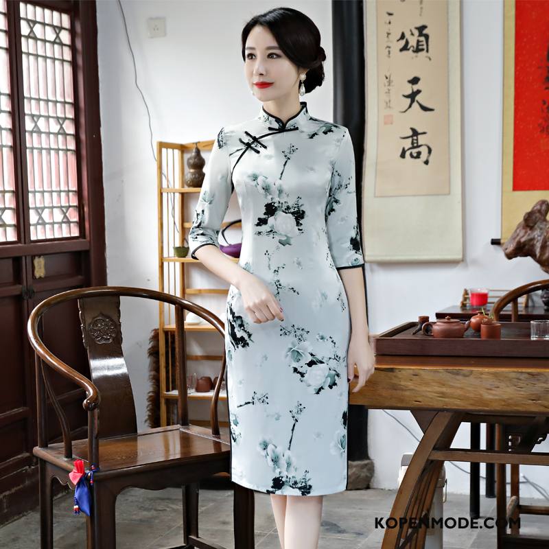 Jurk Dames Dunne Trend Cheongsam Elegante Voorjaar 2018 Wit