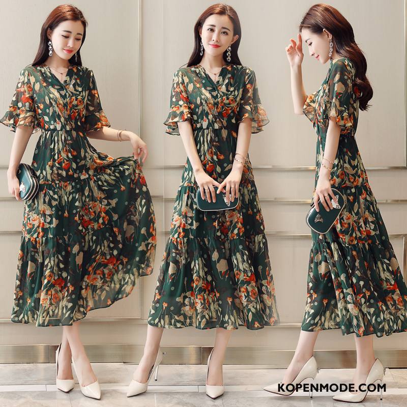 Jurken Dames Persoonlijk Mode Elegante Jeugd Casual Comfortabele Groen