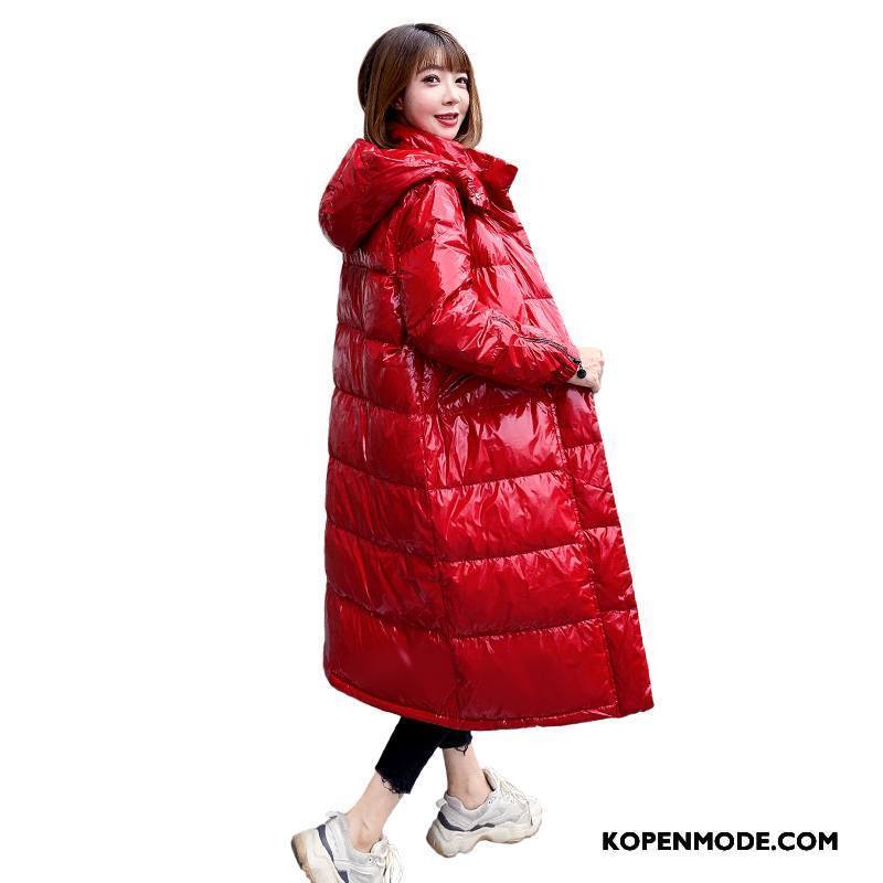 Katoenen Jas Dames Winter Lange Mouwen Hoodie Comfortabele Trend Mode Rood