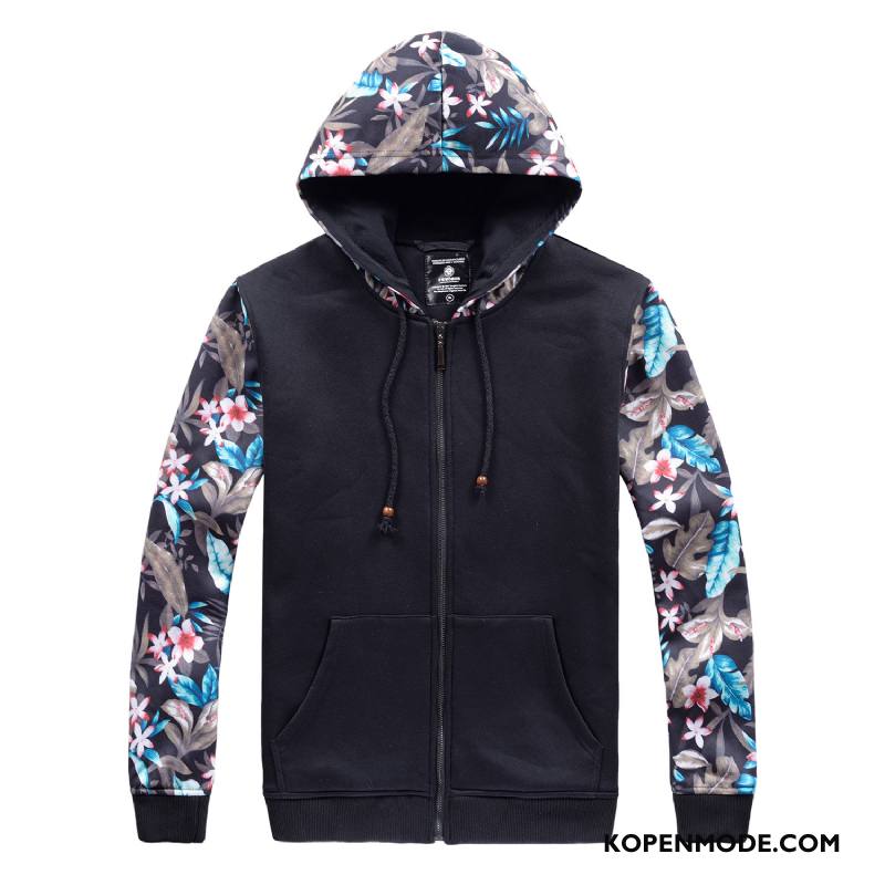 Katoenen Jas Heren Mannen Grote Maten Winter Dikke Hoodie Warme Camouflage Zwart