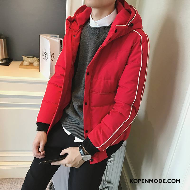 Katoenen Jas Heren Trend Dikke Nieuw Slim Fit Hoodie Mannen Rood