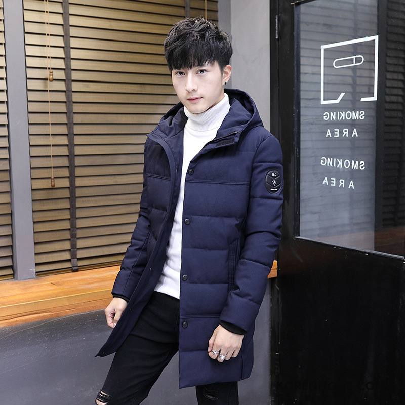 Katoenen Jas Heren Trend Warme Hoodie 2018 Mannen Dikke Marineblauw