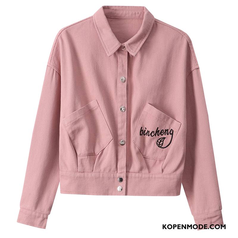 Korte Jas Dames Cargo Vrouwen Voorjaar Jack Mini Losse Roze