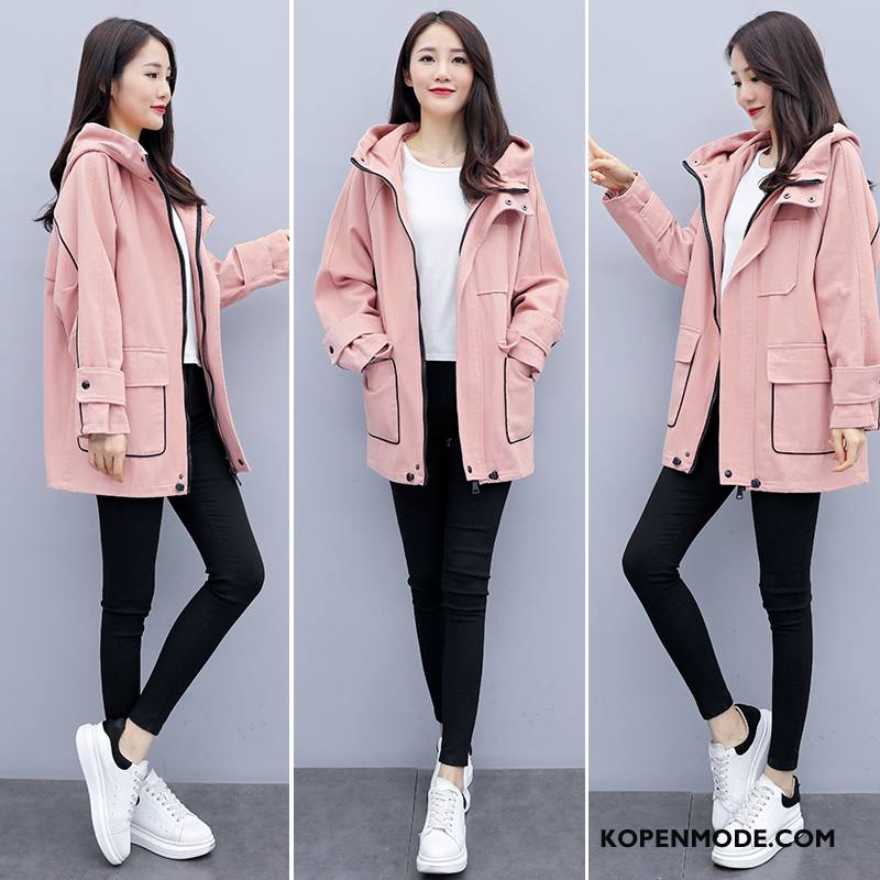 Korte Jas Dames Nieuw Losse Hoodie Trend Voorjaar Cargo Roze Rood