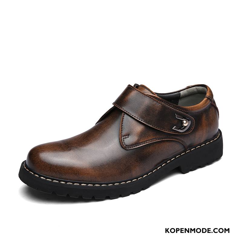 Leren Schoenen Heren Trend Slip On Echt Leer Mannen Groot Casual Bruine