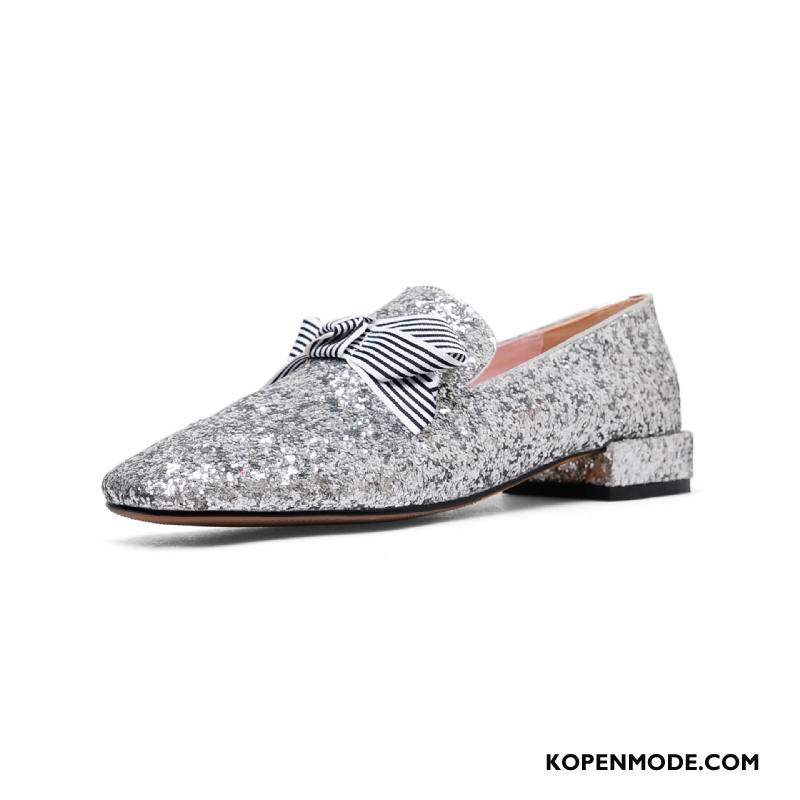 Mocassins Dames Vrouwen Pumps 2018 Zomer Loafers Prinses Zilver
