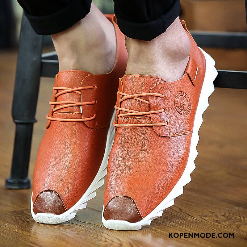 Mocassins Heren Antislip Kant Mannen Schoenen Pumps Leren Schoenen Oranje