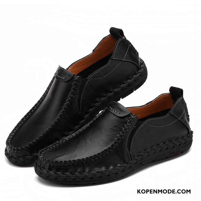 Mocassins Heren Leer Mannen Loafers Schoenen Casual Grote Maten Zwart