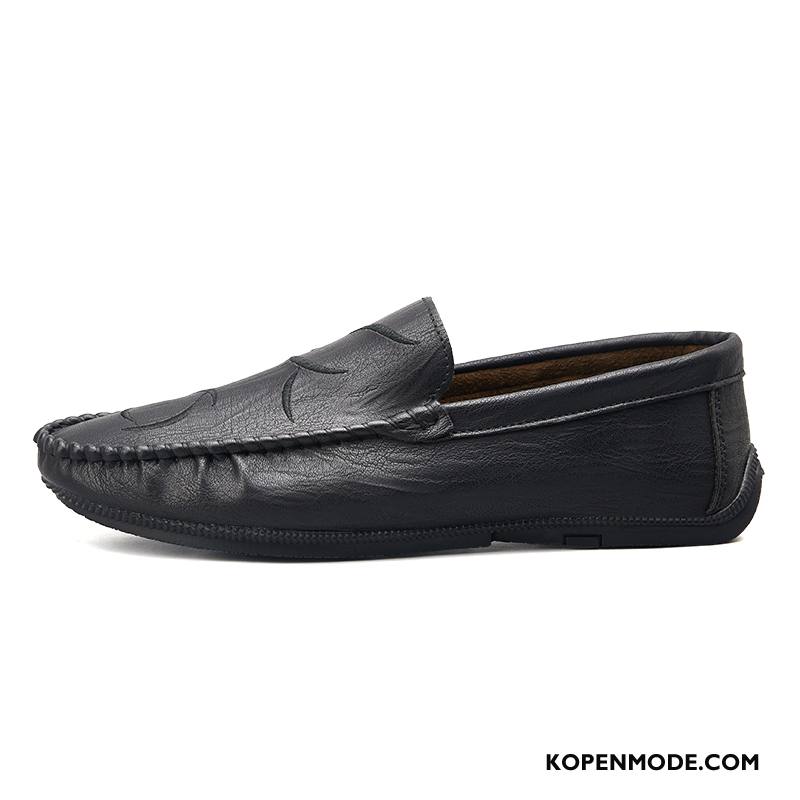 Mocassins Heren Leren Schoenen Trend Mannen Voorjaar Slip On Bootschoenen Zwart