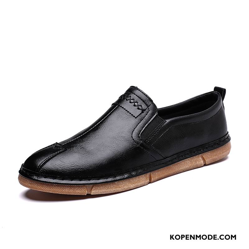 Mocassins Heren Mannen Trend Leren Schoenen Bootschoenen Slip On Casual Zwart