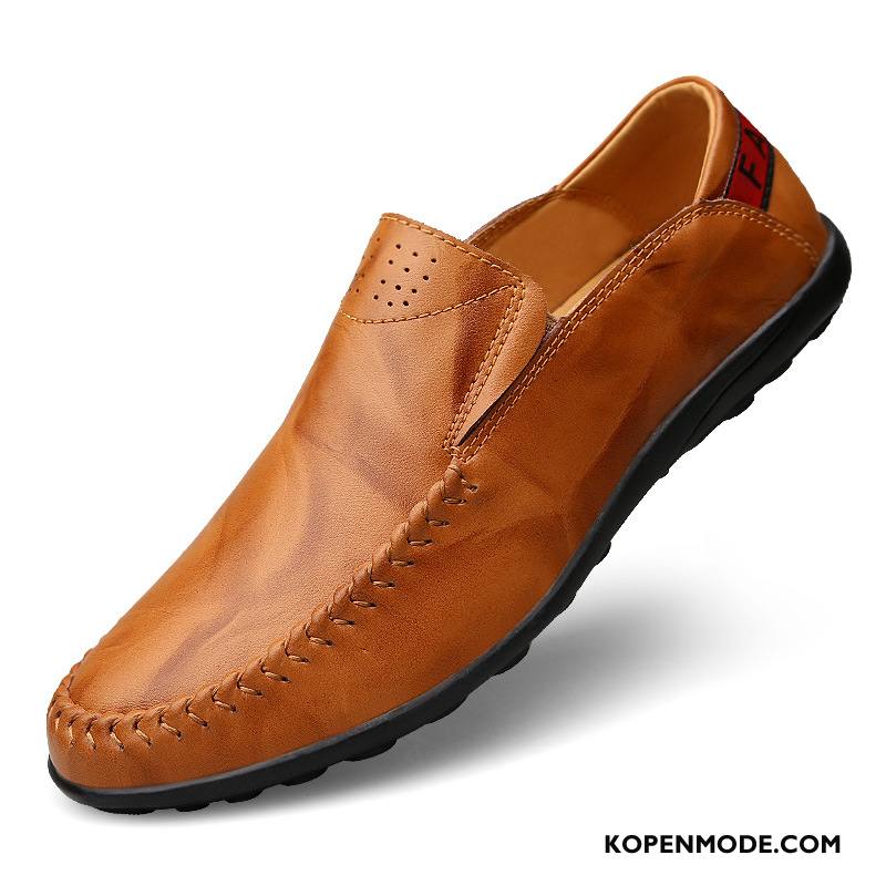 Mocassins Heren Schoenen Voorjaar Driver Trend Slip On Mannen Rood Bruine