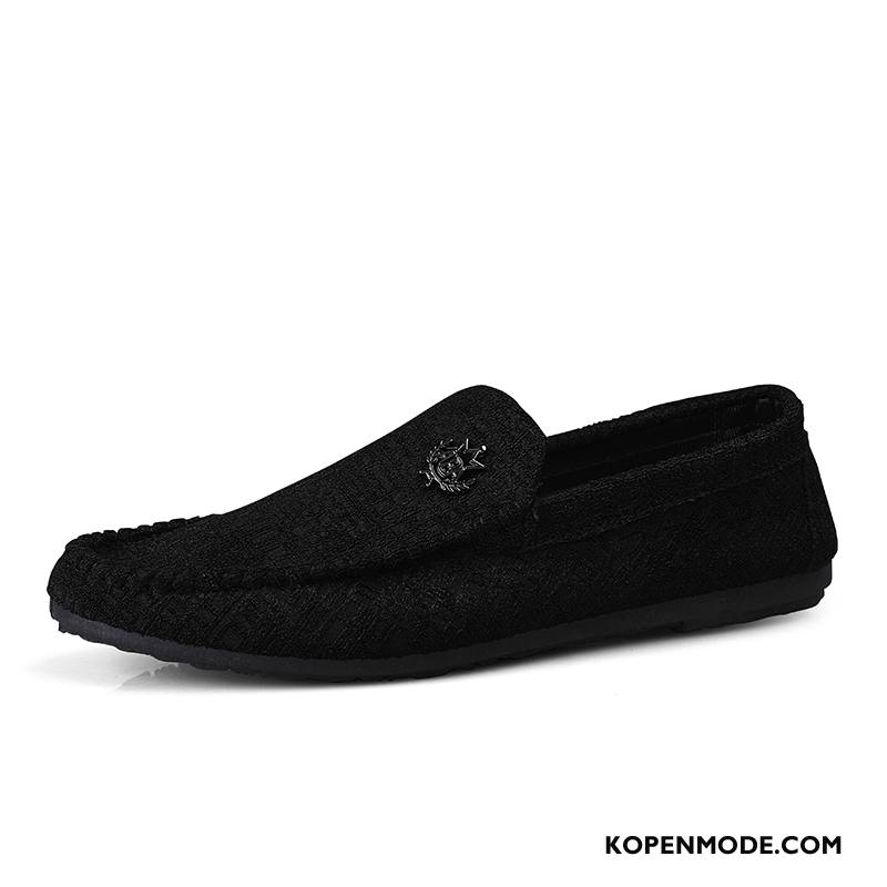 Mocassins Heren Trend Schoenen Leren Schoenen Mannen Slip On Casual Zwart