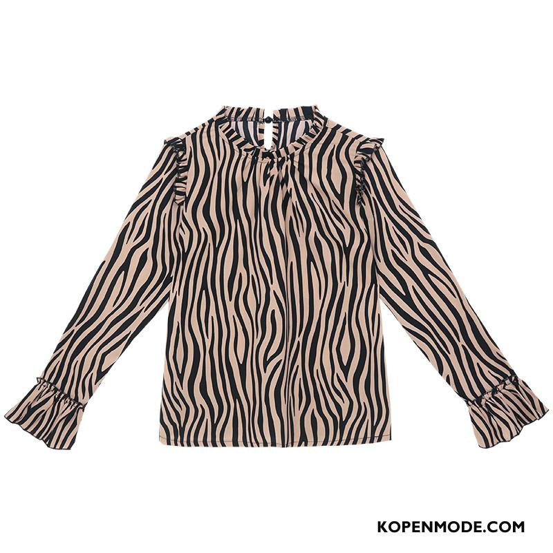 Overhemden Dames Jasje Herfst Mini Trend Luipaard Dunne
