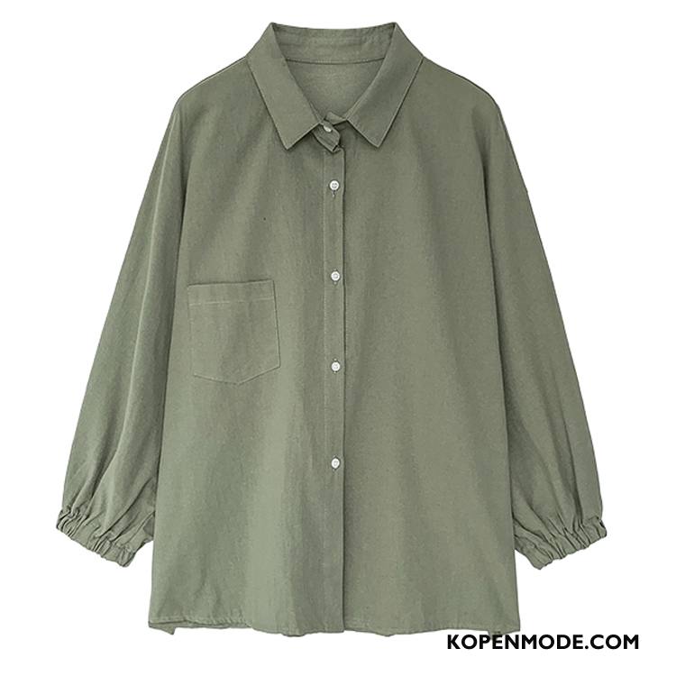 Overhemden Dames Mode Chiffon Jasje Nieuw Trend Losse Groen