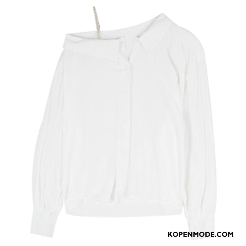 Overhemden Dames Trend Nieuw Ontwerp Voorjaar Blouse Overhemd Meisje Wit