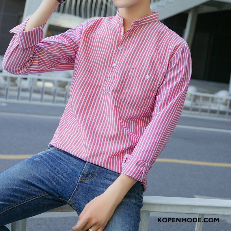 Overhemden Heren Trend Student Pullover Mannen Nieuw Persoonlijk Rood