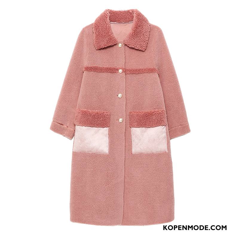Overjas Dames Comfortabele Trend Lange Mouwen Mode Herfst Elegante Roze Rood