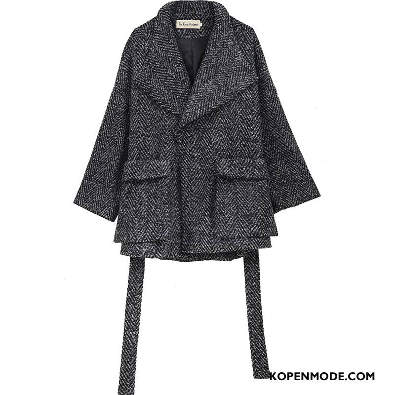 Overjas Dames Mode Trend Winter Elegante Kort Grijs