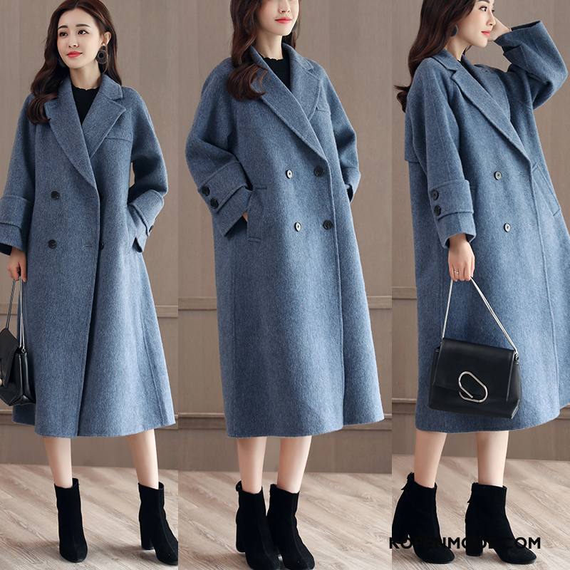 Overjas Dames Trend Elegante Slim Fit Winter Dunne Mode Blauw