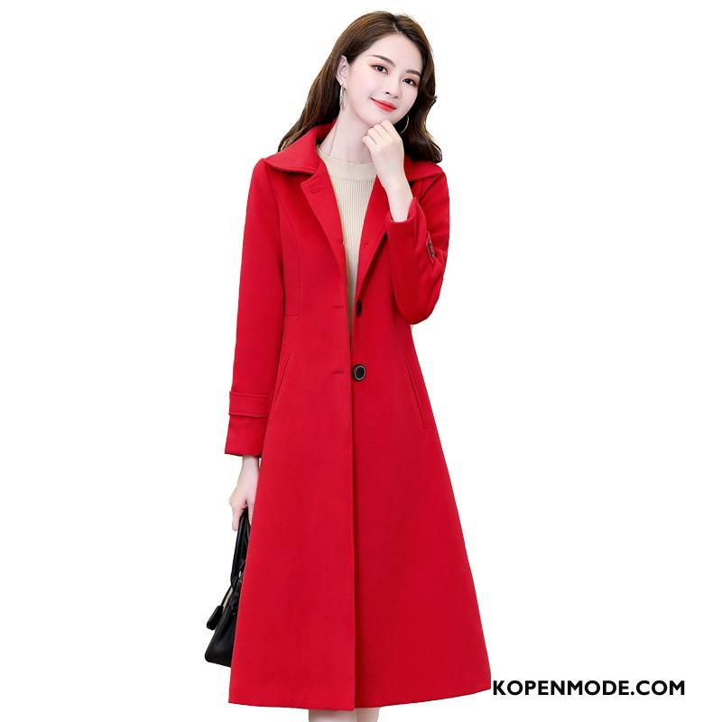 Overjas Dames Winter Elegante Losse Groot Mode Eenvoudig Rood