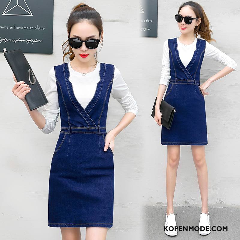 Pakken Dames Elegante Mode Casual 2018 Zuiver Trend Blauw