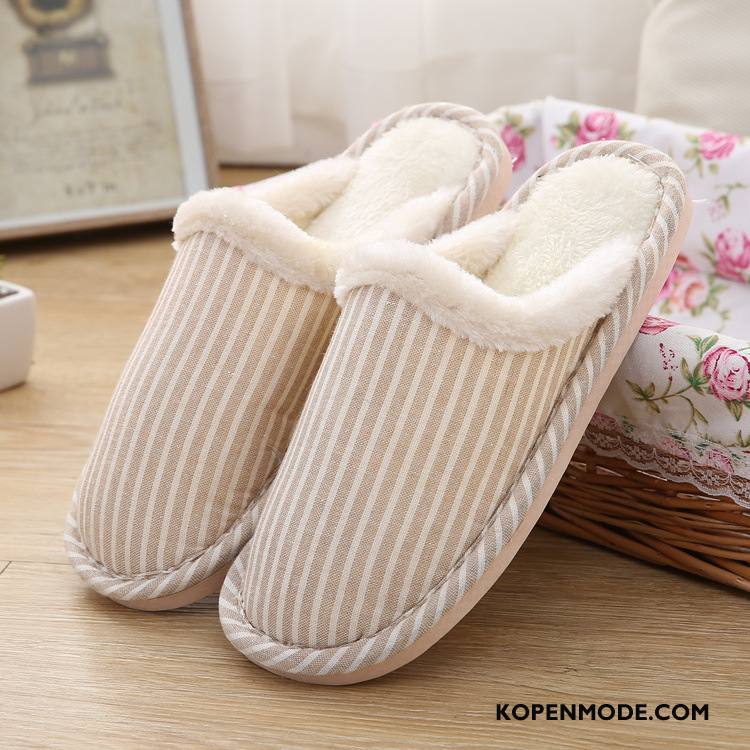 Pantoffels Dames Antislip Herfst Vrouw Verdikken Slippers Mannen Beige