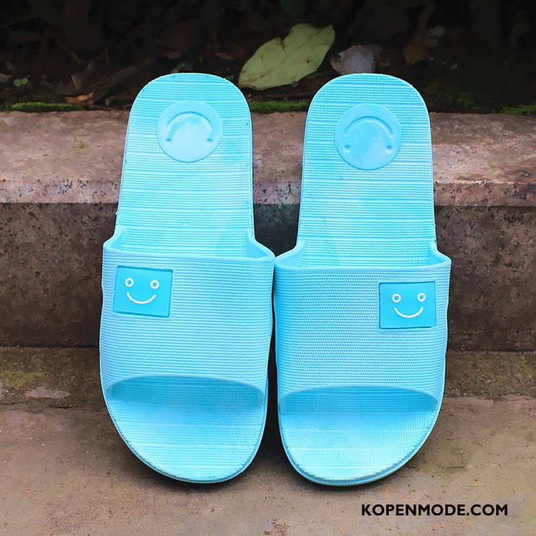 Pantoffels Dames Smiley Zomer Vrouw Badkamer Mode Blauw