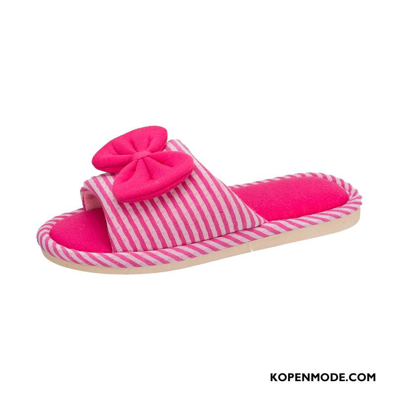Pantoffels Dames Winter Warm Vier Seizoenen Slippers Schoenen Vrouwen Rood