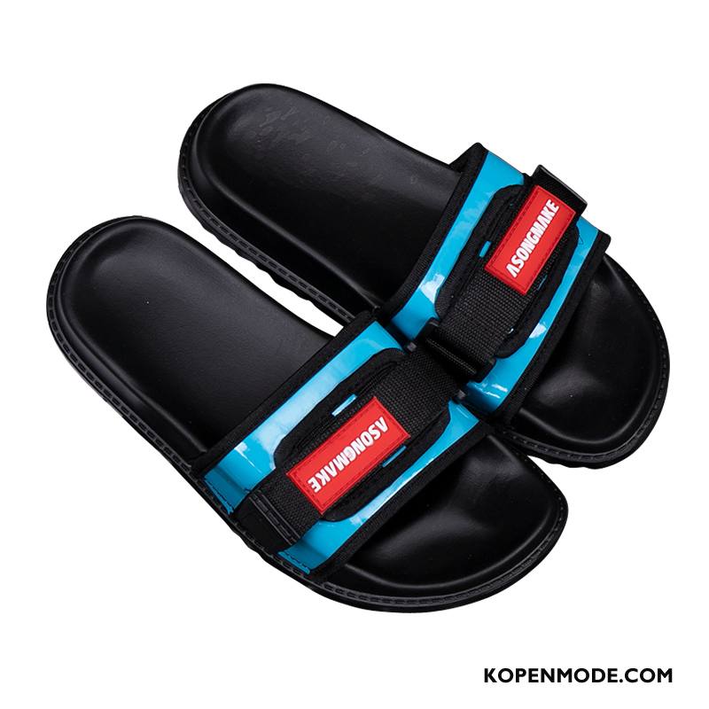 Pantoffels Heren Binnen Mannen Dikke Zool Zachte Zolen Mode Slippers Blauw