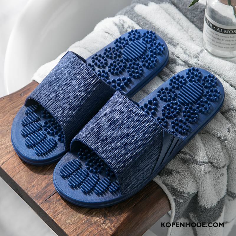 Pantoffels Heren Zomer Badkamer Mannen Massage Antislip Sandaal Blauw Zandkleur