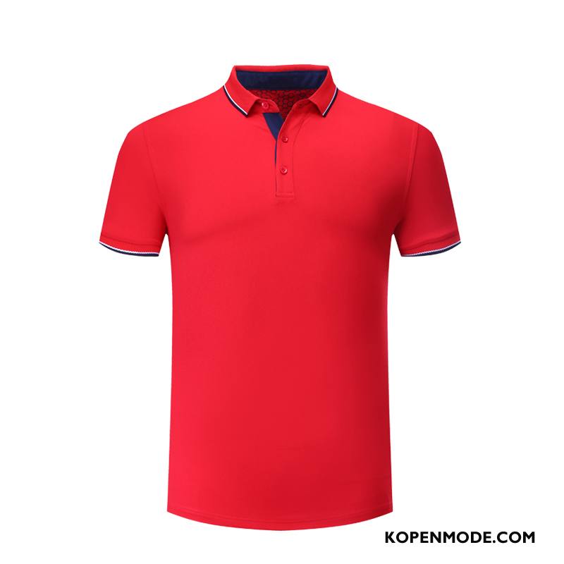 Polo Heren High End Zomer Korte Mouw Werkkleding Bedrijf Katoen Rood