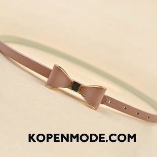 Riemen Dames Slim Fit Fijne Vlinderdas Vrouwen Decoratie Zomer Licht Bruin