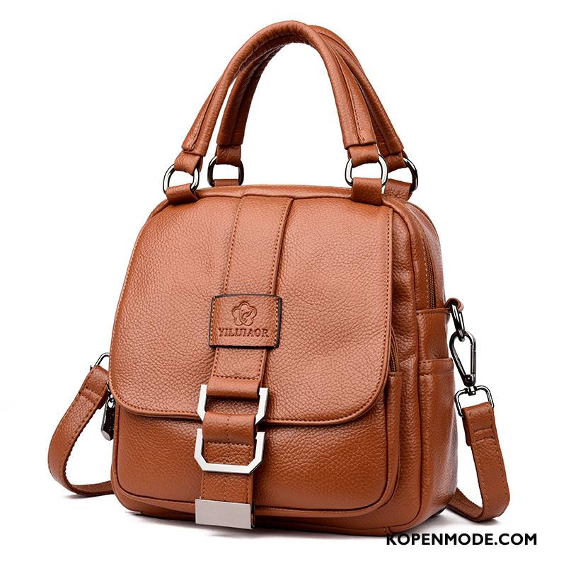 Rugzak Dames Casual Tas Handtas Trend Zacht Leer 2018 Geel