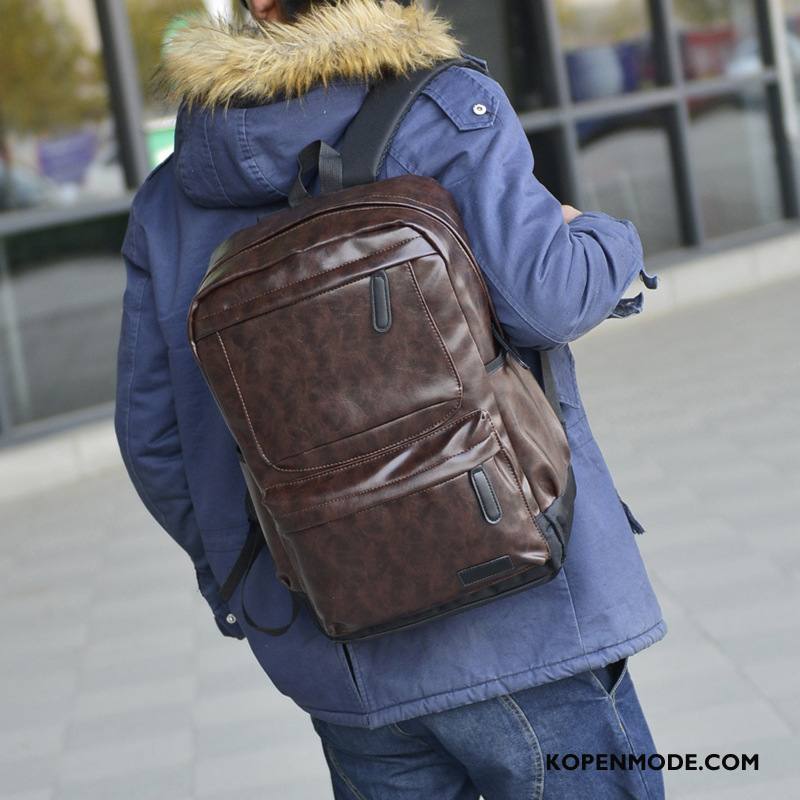 Rugzak Heren Nieuw Tas Mode Reizen Mannen Casual Bruine