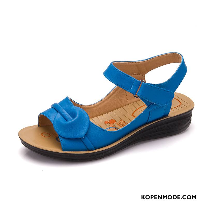 Sandalen Dames 2018 Zachte Zolen Sandaal Zwangerschap Grote Maten Platte Zool Blauw