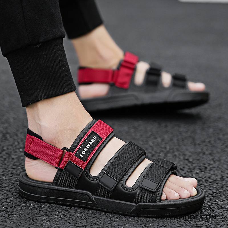 Sandalen Heren Pantoffels Bovenkleding Trend Sandaal Mode Persoonlijk Zandkleur Rood Zwart