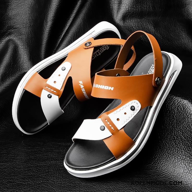 Sandalen Heren Slip On Strand Sandaal Mannen Mode Casual Zandkleur Bruine