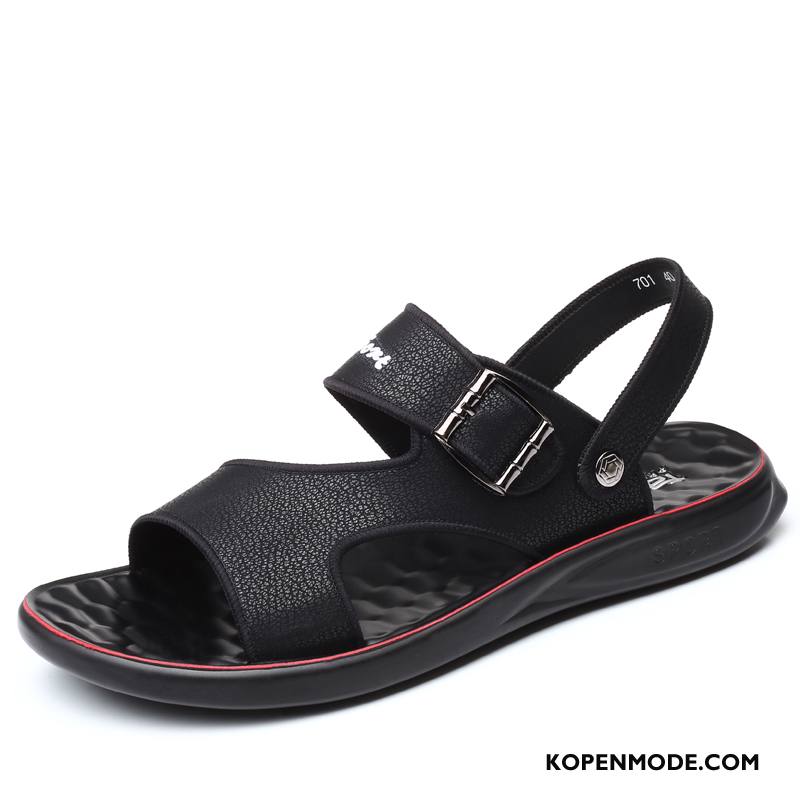 Sandalen Heren Trend Mannen Sandaal Bovenkleding Schoenen Pantoffels Zandkleur Zwart