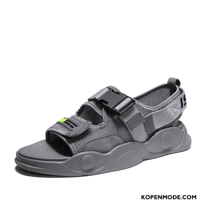 Sandalen Heren Zomer Casual Trend Lichte Schoenen Mannen Zandkleur Grijs