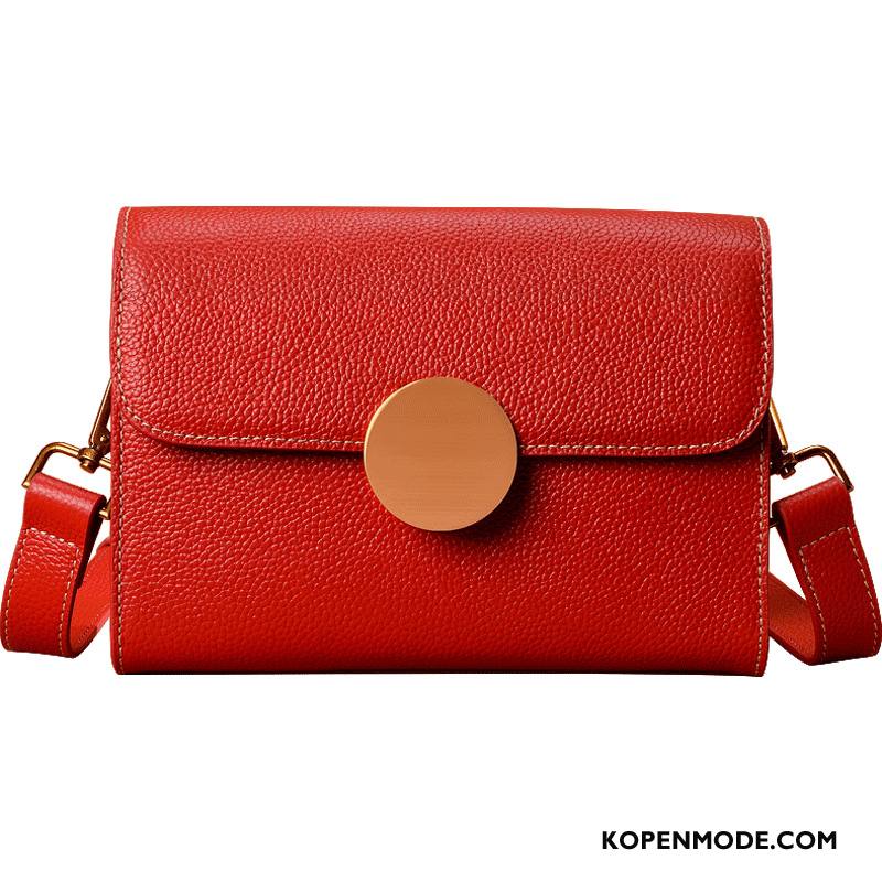 Schoudertas Dames Echt Leer Messenger Tas 2018 Vrouwen Mini Voorjaar Rood