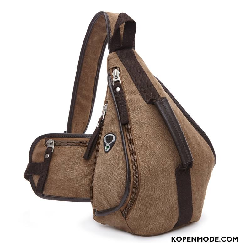 Schoudertas Heren Casual Canvas Messenger Tas Borst Tas Mannen Nieuw Kaki