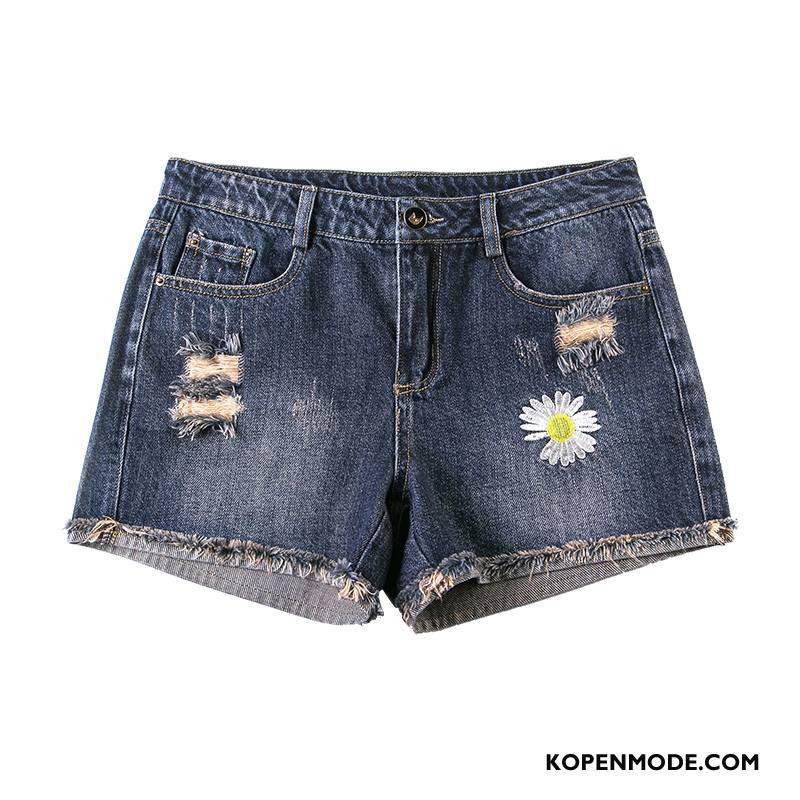 Shorts Dames Madeliefjes Losse Korte Broek Vrouwen Zomer Trend Donkerblauw