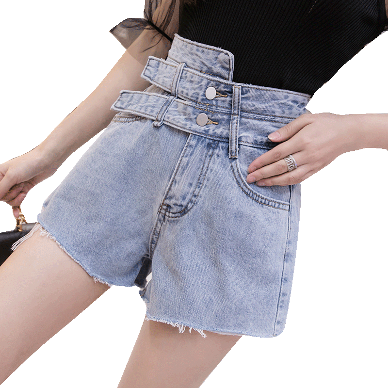 Shorts Dames Nieuw Korte Broek Zomer Denim Trend Hoge Taille Blauw