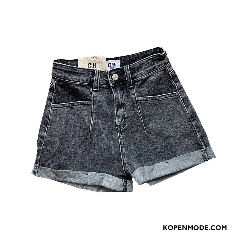 Shorts Dames Plooiende Losse Dunne Super Hete Broek Denim Grijs