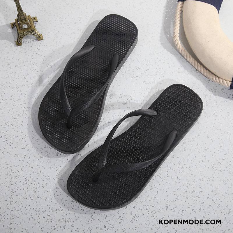 Slippers Dames Zachte Zolen Pantoffels Antislip Vrouwen Badkamer Zomer Effen Kleur Zwart