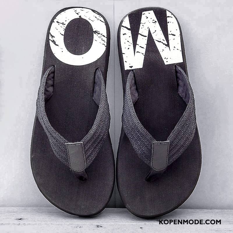 Slippers Heren Antislip Bovenkleding Mannen Trend Schoenen Pantoffels Zandkleur Zwart