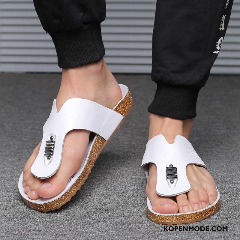 Slippers Heren Echt Leer Mannen 2018 Trend Persoonlijk Zomer Wit