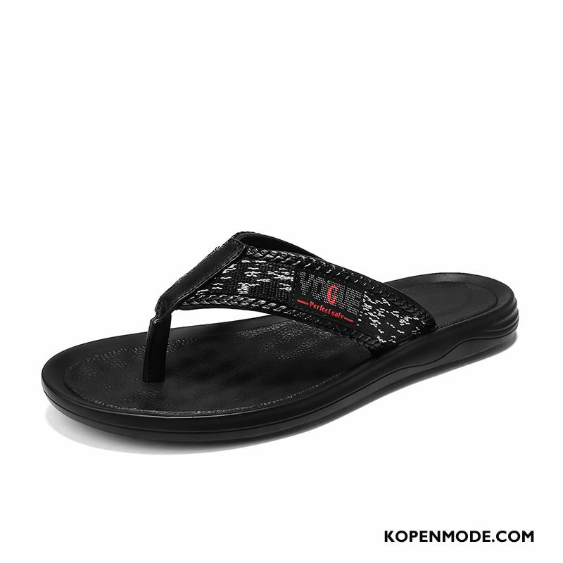 Slippers Heren Mannen Persoonlijk Outdoor Trend Antislip Casual Zwart