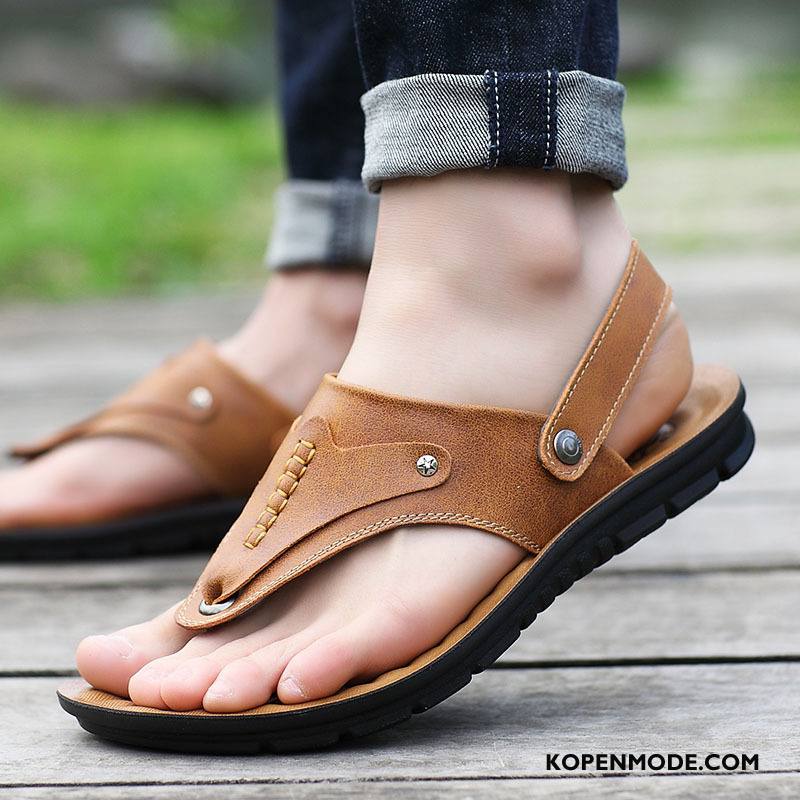 Slippers Heren Sandaal Zomer Mannen Pantoffels Schoenen 2018 Zandkleur Bruine