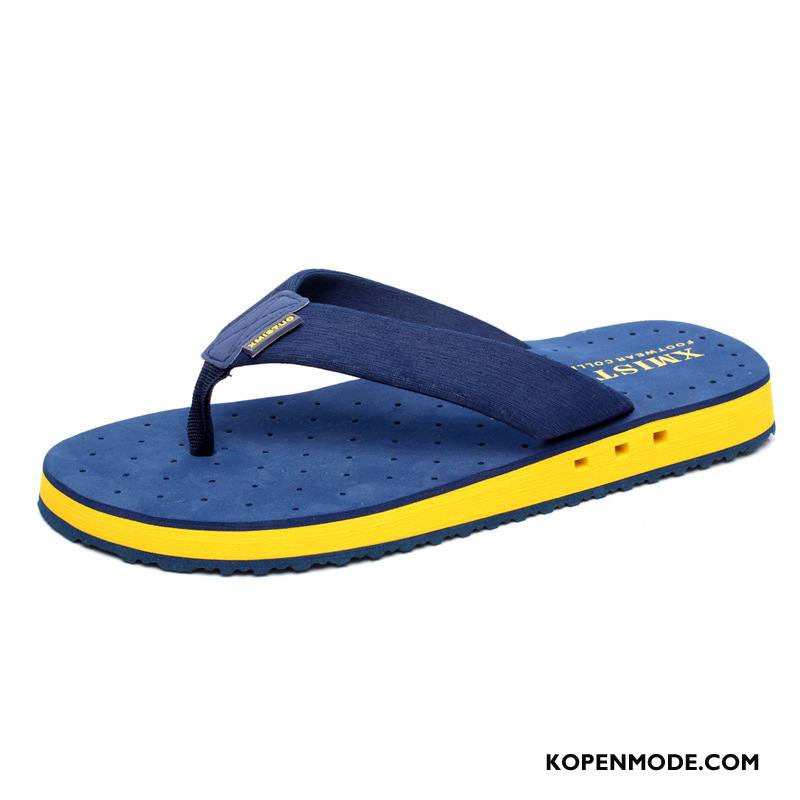 Slippers Heren Schoenen Zomer Mannen Pantoffels Grote Maten Donkerblauw Zandkleur